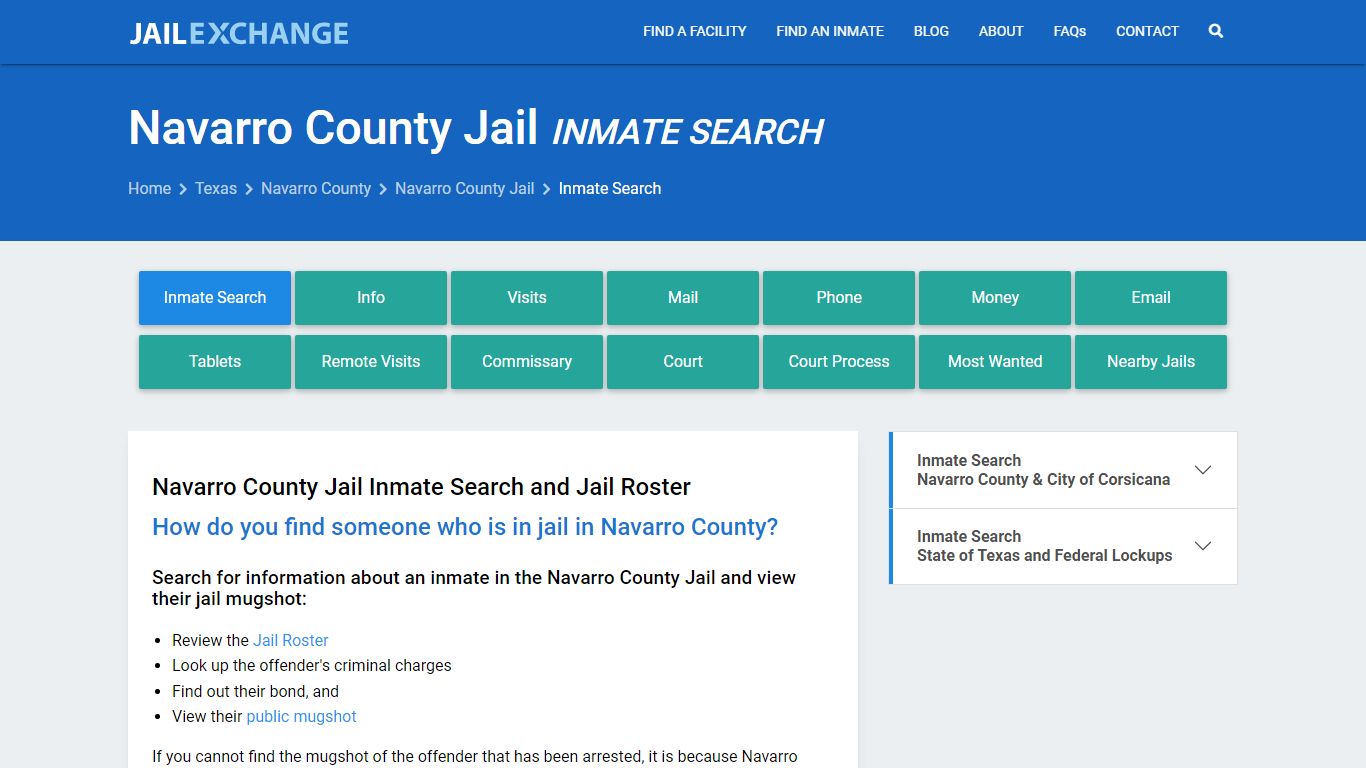 Inmate Search: Roster & Mugshots - Navarro County Jail, TX